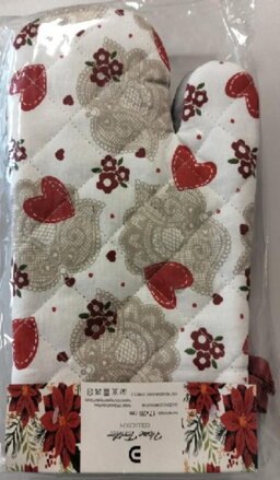 Chňapka/rukavica bal.2ks s teflónovou úpravou a s magnetom, dizajn SRDIEČKO