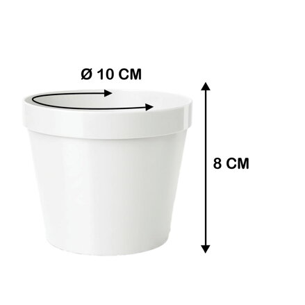 Kvetináč UH o100mm biely      K23