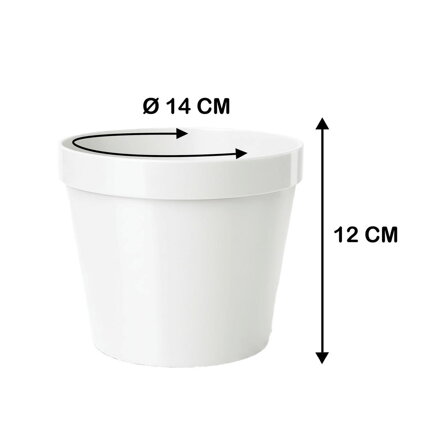 Kvetináč UH o140mm biely   /100/  K29