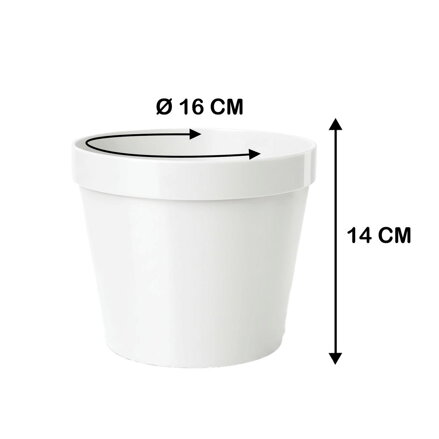 Kvetináč UH o160mm výška 140mm biely   /100/  K32