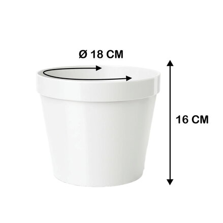 Kvetináč UH o180mm výška 160mm biely    /40/ K35