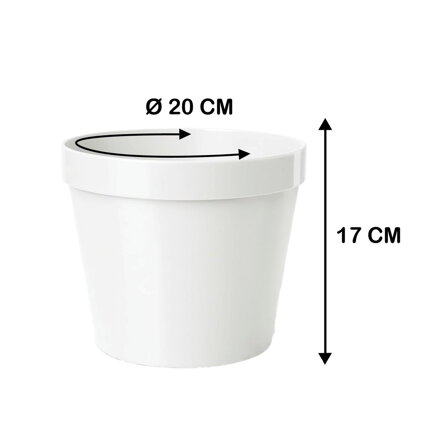 Kvetináč UH o200mm výška 170mm biely  K38
