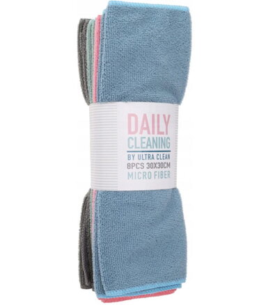 Utierka mikrovlákno 30x30cm sada 8 ks mix