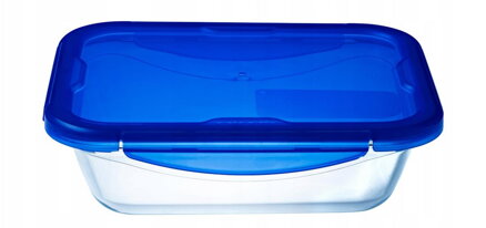 Dóza na potraviny s tesniacim vekom obdĺžniková, 20x15x5cm, 0,8L, sklo číre PYREX