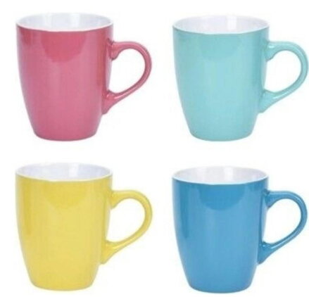 Hrnček kameninový 340 ml sada 4 ks farebný mix