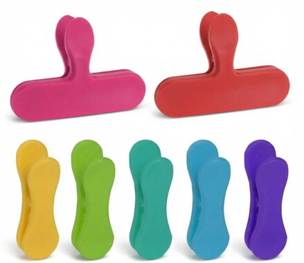 Štipec na vrecká sada 7 ks mix