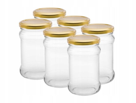 Pohár zavárací TO s viečkom 6 x 320ml viečko zlaté