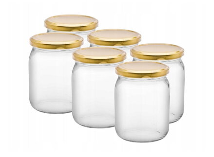 Pohár zavárací TO s viečkom 6 x 540ml viečko zlaté