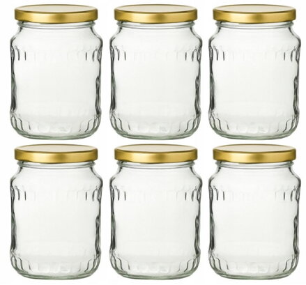 Pohár zavárací TO s viečkom 6 x 720ml viečko zlaté