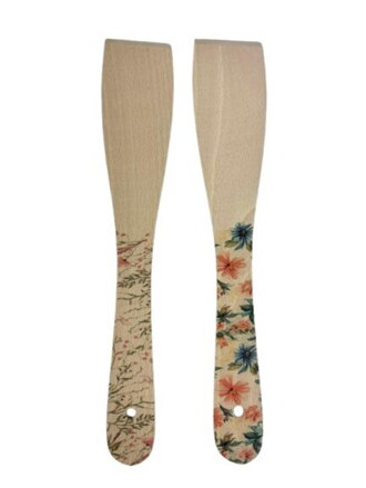 Obracačka drevená 30cm dekor kvietky mix