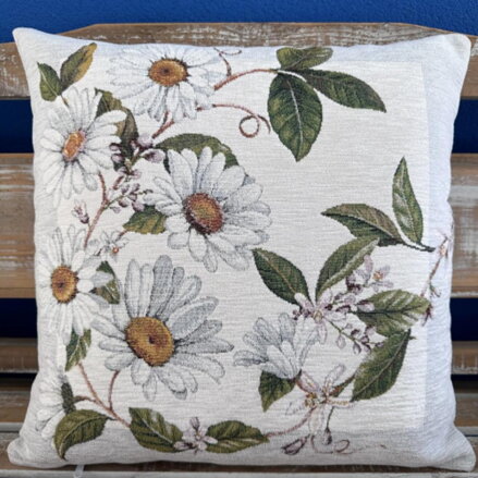 Obliečka na vankúš gobelínová celoročná MARGARÉTKY, 42x42cm