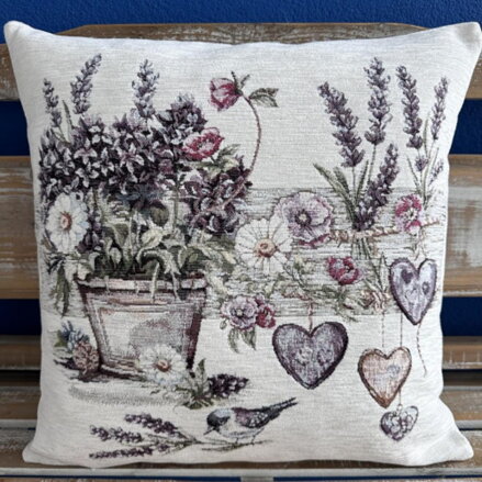 Obliečka na vankúš gobelínová celoročná ZÁHRADNÁ ROMANTIKA III, 42x42cm