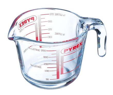 Odmerka 0,25L, 9x8cm, sklo číre PYREX