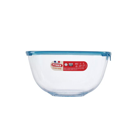 Misa sklenená s plastovým vekom 2,3L, 21x11cm, sklo číre PYREX
