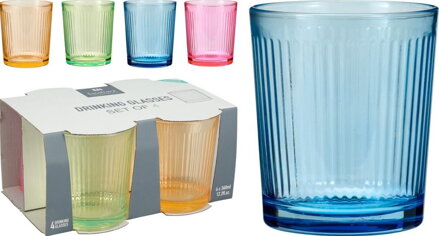 Pohár sklenený 360ml 4ks mix