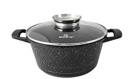 Hrniec hliník + pokr. 1,3L/16x8 cm DIAMANT 3D čierny