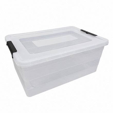Box transparentný 40l s kolieskami