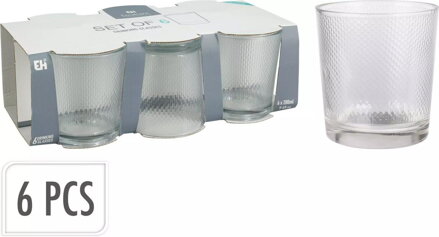 Pohár na vodu 280 ml sklo sada 6ks