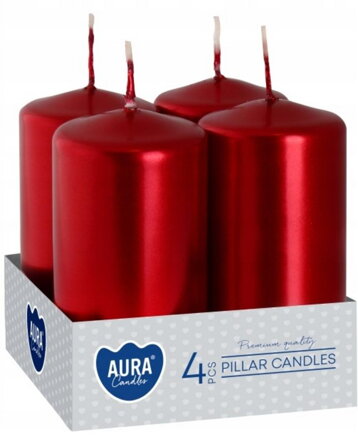 Sviečka adventná 4ks metal bordová 4x80 g