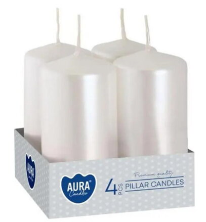 Sviečka adventná 4ks metal perleťová 4x80 g