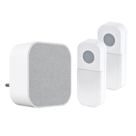 Solight 1L74DT bezdrôtový zvonček, 2 tlačidlá, do zásuvky, 180m, biely, learning code Solight 1L74DT bezdrôtový zvonček, 2 tlačidlá, do zásuvky, 180m, biely, learning code