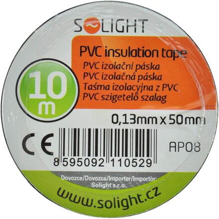 Solight izolačná páska, 50mm x 0,13mm x 10m, čierna