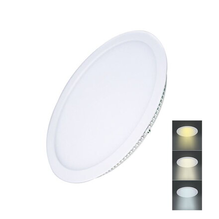 Solight LED mini panel CCT, podhľadový, 18W, 1530lm, 3000K, 4000K, 6000K, okrúhly