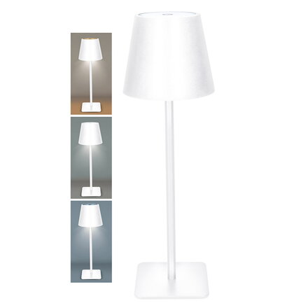 Solight LED nabíjacia lampička Lucca, 120lm, zmena CCT, stmievanie, biela