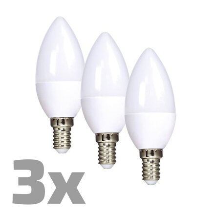 ECOLUX LED žiarovka 3-pack, sviečka, 6W, E14, 3000K, 450lm, 3ks