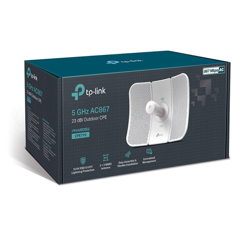 TP-Link CPE710, 5GHz AC 867Mbps 23dBi Outdoor CPE TP-Link CPE710, 5GHz AC 867Mbps 23dBi Outdoor CPE