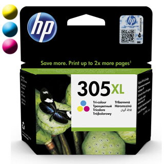 HP 305XL, Cartridnge, 3YM63AE CMY