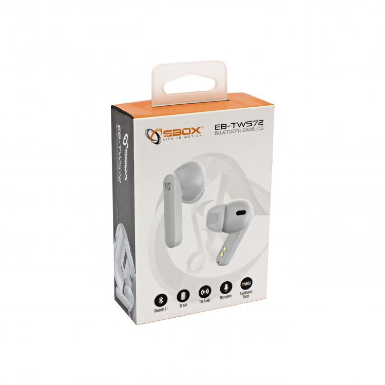 SBOX EB-TWS72, Bluetooth slúchadlá, wht