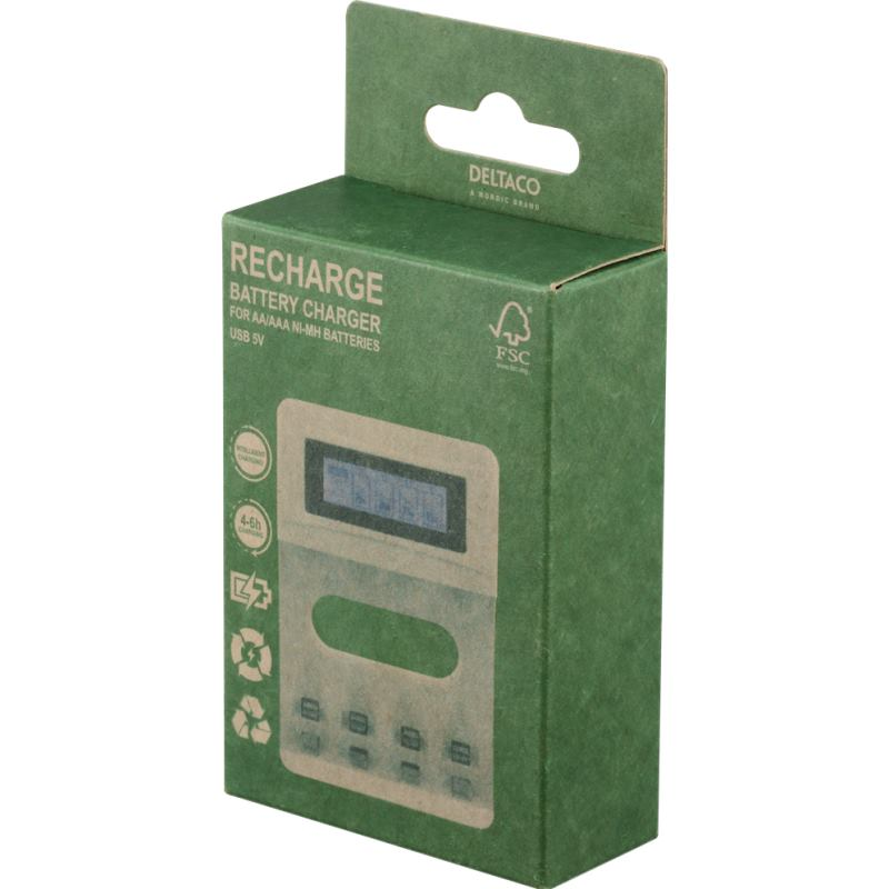 DELTACO C704A4, Nabíjačka batérií, USB DELTACO C704A4, Nabíjačka batérií, USB