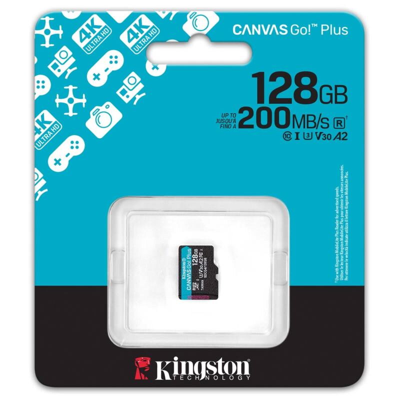 KINGSTON Canvas GO! Plus Gen4 Micro SDXC 128GB, Pamäťová karta (SDCG4/128GBSP) KINGSTON Canvas GO! Plus Gen4 Micro SDXC 128GB, Pamäťová karta (SDCG4/128GBSP)
