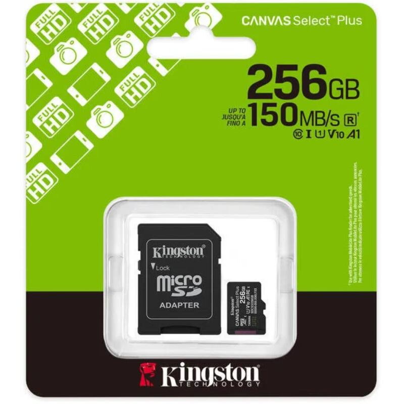 KINGSTON Micro SDXC CANVAS Select Plus 256GB+Adaptér KINGSTON Micro SDXC CANVAS Select Plus 256GB+Adaptér