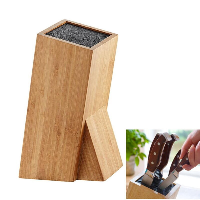 Stojan na nože Bambus štvorec 10x10x26cm WW Stojan na nože Bambus štvorec 10x10x26cm WW