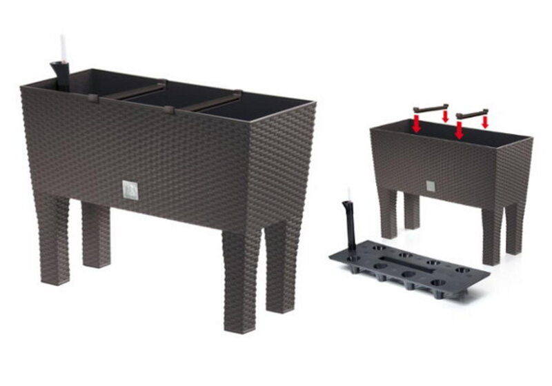 Truhlík 60cm hnedý RATAN nožičky samozavlaž. WW Truhlík 60cm hnedý RATAN nožičky samozavlaž. WW