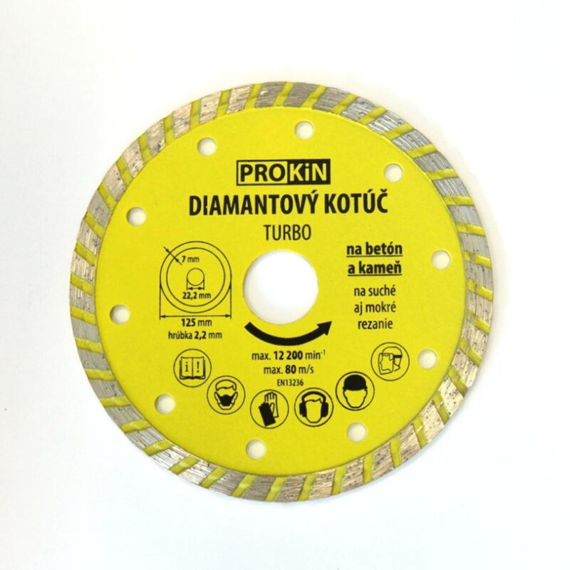 Kotúč diamantový o 125x22,23 mm TURBO PROKIN