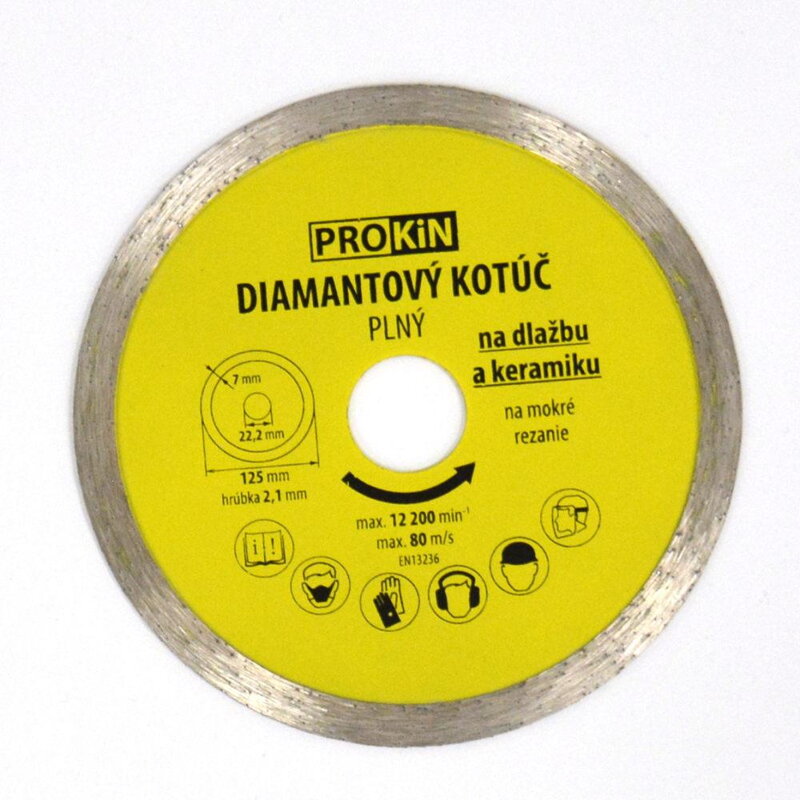 Kotúč diamantový plný o125x22,23 mm  PROKIN