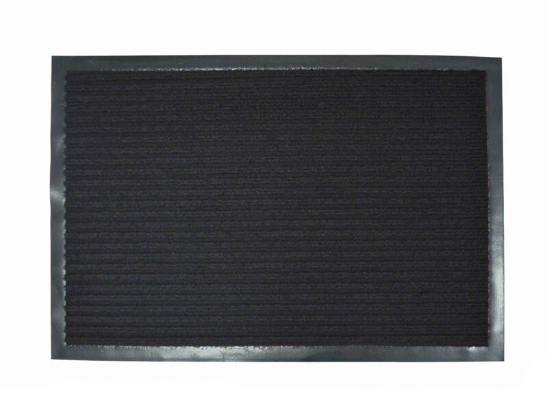 Rohož 40x60 cm guma+textil čierna pruhovaná s gumeným okrajom WW