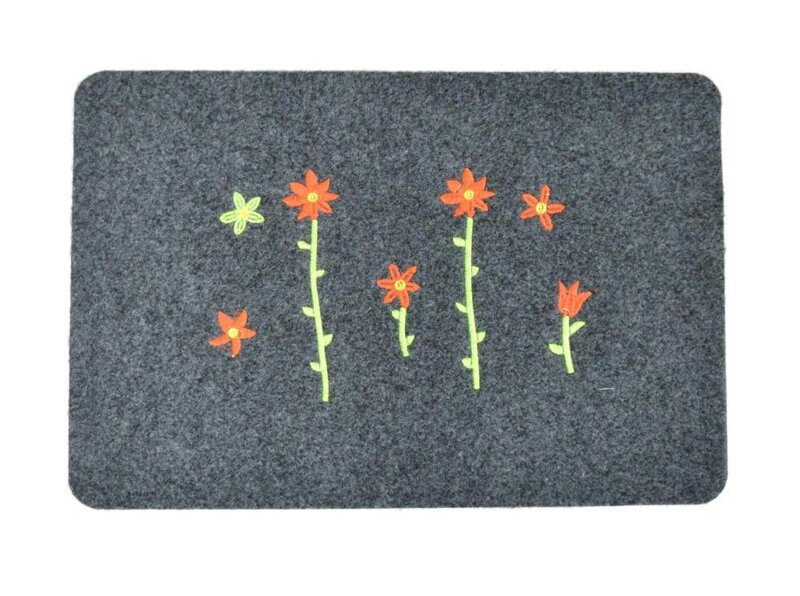 Rohož 40x60 cm guma+textil FLOWERS šedá bezokrajová WW Rohož 40x60 cm guma+textil FLOWERS šedá bezokrajová WW