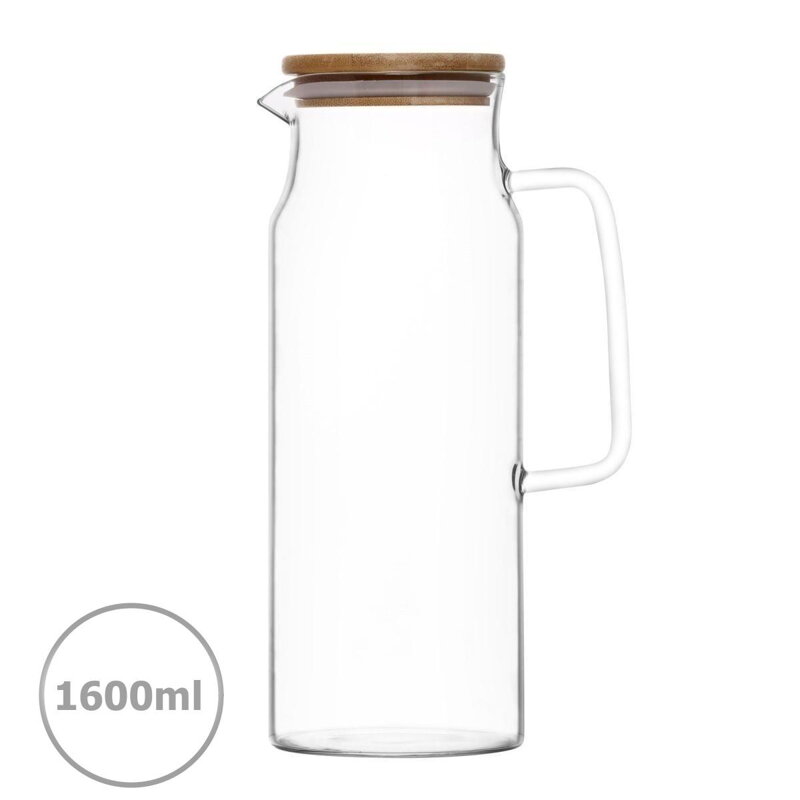Džbán 1600ml PURE s dreveným vekom, číry, sklo Džbán 1600ml PURE s dreveným vekom, číry, sklo
