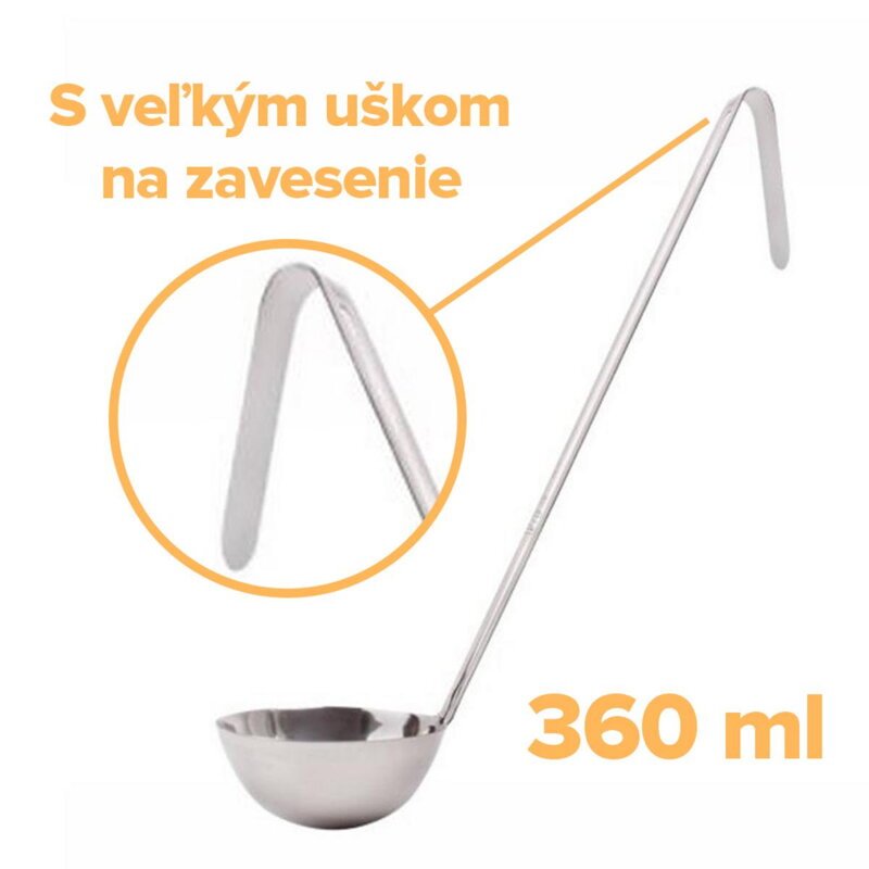 Naberačka kuchynská nerez 360 ml/12 cm dĺžka 36cm WW Naberačka kuchynská nerez 360 ml/12 cm dĺžka 36cm WW