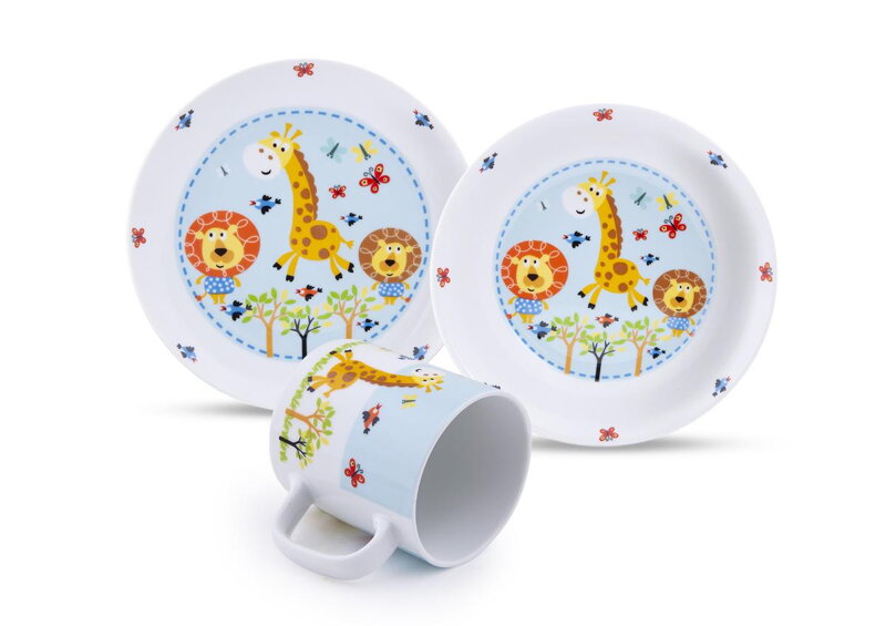 Tanier detský porcelánový 3-dielna sada SAFARI