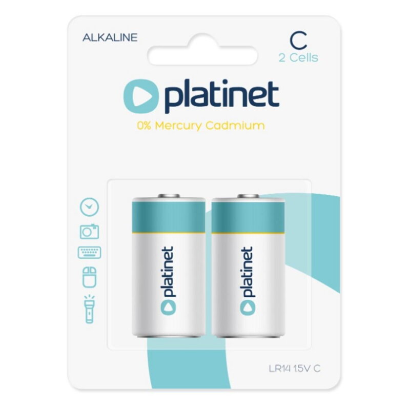 Monočlánok alkalický C/LR14 1,5V, blister 2ks PLATINET,bateria Monočlánok alkalický C/LR14 1,5V, blister 2ks PLATINET,bateria