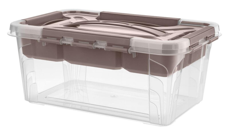 Box 4,2 l 29x19x12,4 cm s vložkou transparentný/hnedý Box 4,2 l 29x19x12,4 cm s vložkou transparentný/hnedý