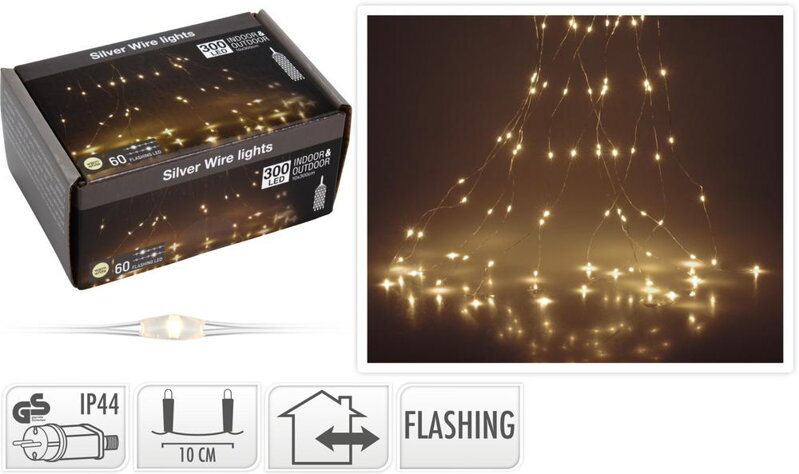 Svetlo vianočné kaskáda 300 LED teplé biele, blikajúce, vonkajšie/vnútorné Svetlo vianočné kaskáda 300 LED teplé biele, blikajúce, vonkajšie/vnútorné