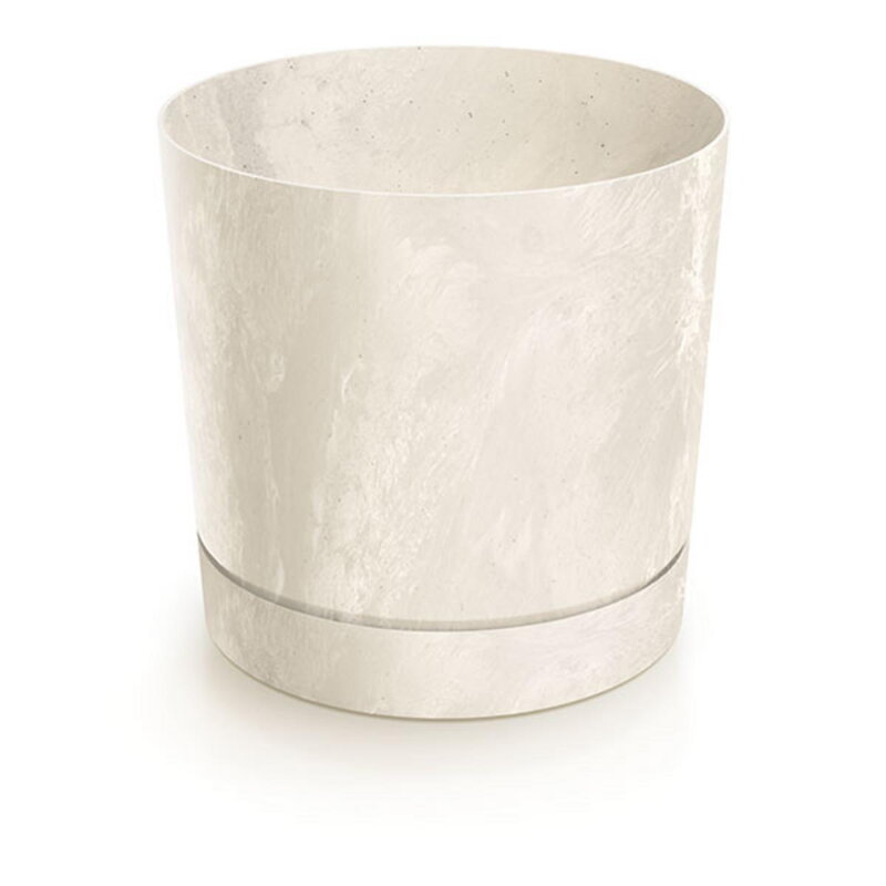 Kvetináč s miskou UH o239 mm TUBO P BETON EFFECT krémový výška 231 mm