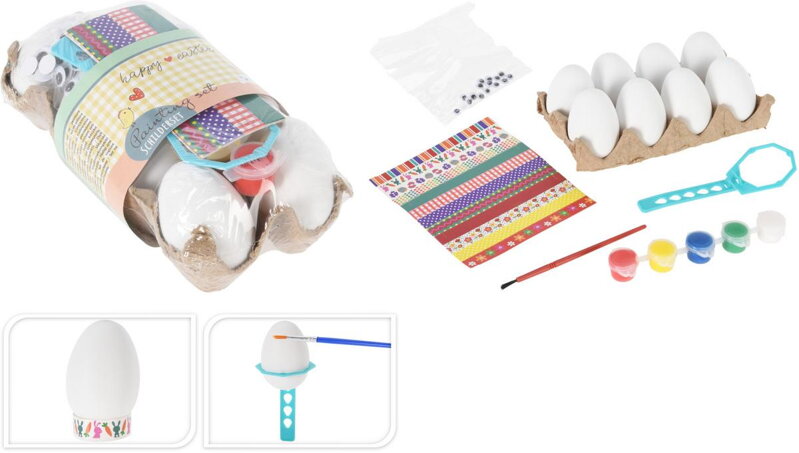 Vajíčka na maľovanie 8 ks + farby 5 ks