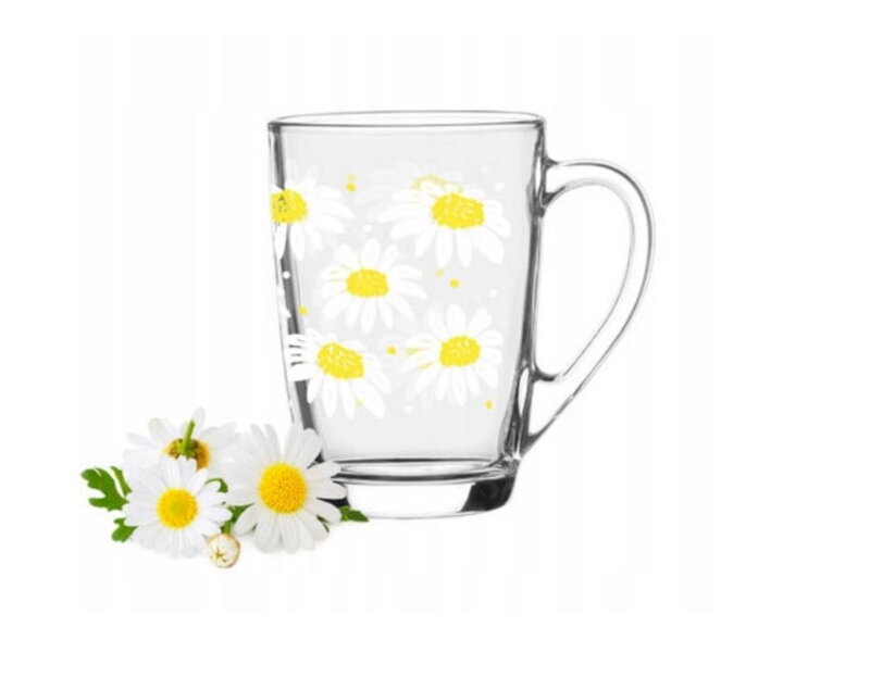 Hrnček sklo 300ML MARGARÉTKY Hrnček sklo 300ML MARGARÉTKY